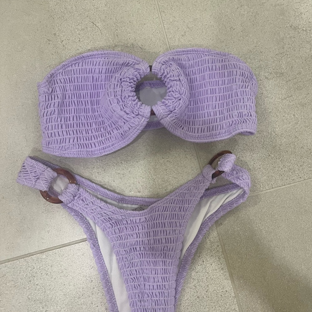 SHEIN Lavender Textured Bikini Set